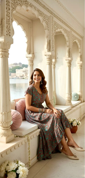 High low boho printed maxi dress- Smisingbee