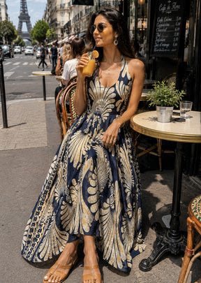 Printed Cotton Maxi Dress in Midnight Muse Maxi ⭐