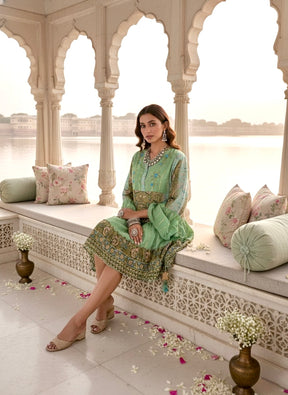 Soft Sage Two Tone Shirt Dress