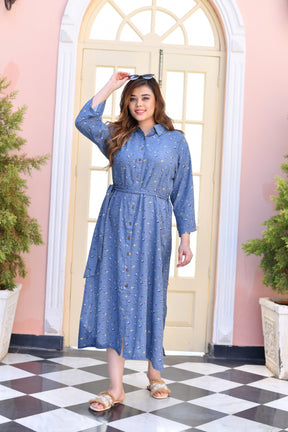 Slate Elegance Midi Dress