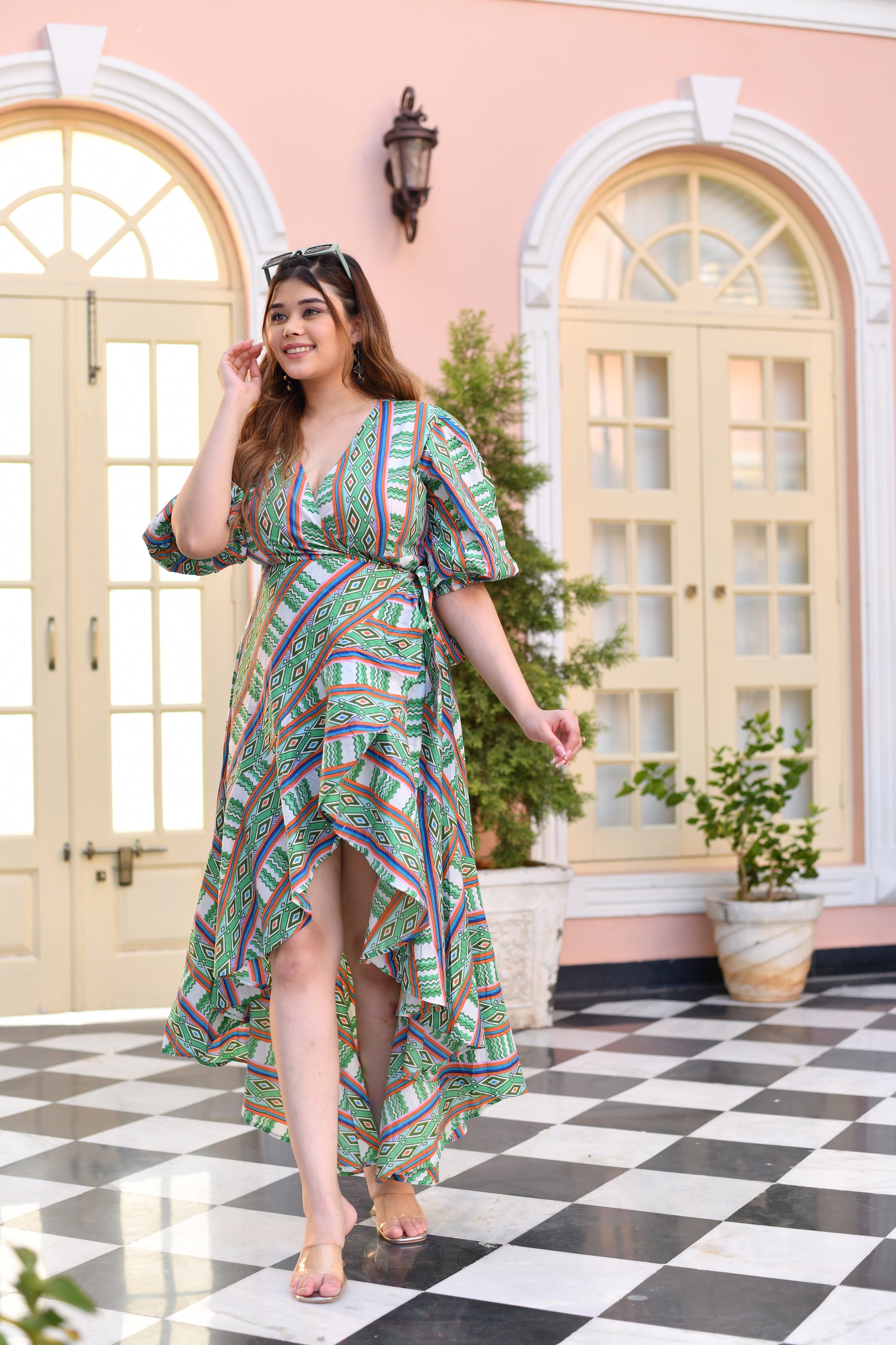 Asymmetric Allure Geometric Long Dress Asymmetric Allure Geometric Long Dress