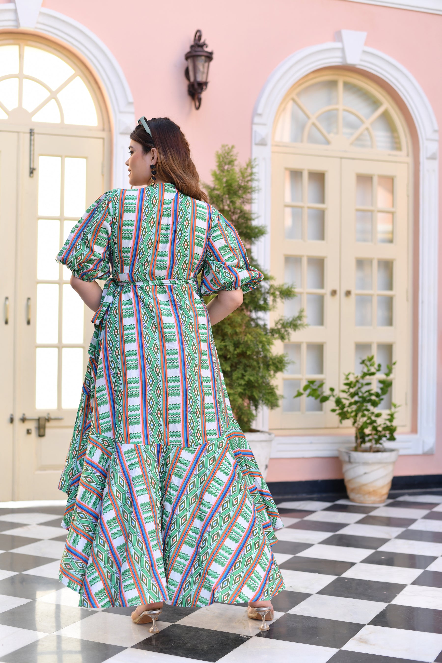 Asymmetric Allure Geometric Long Dress Asymmetric Allure Geometric Long Dress