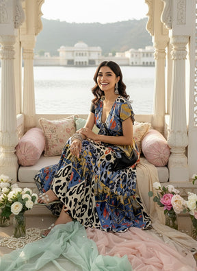 Tied-Up Wanderlust Maxi - Sunset Noir