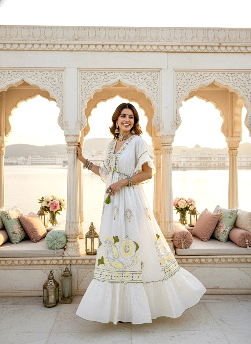 Ivory Wanderer Boho Maxi Dress