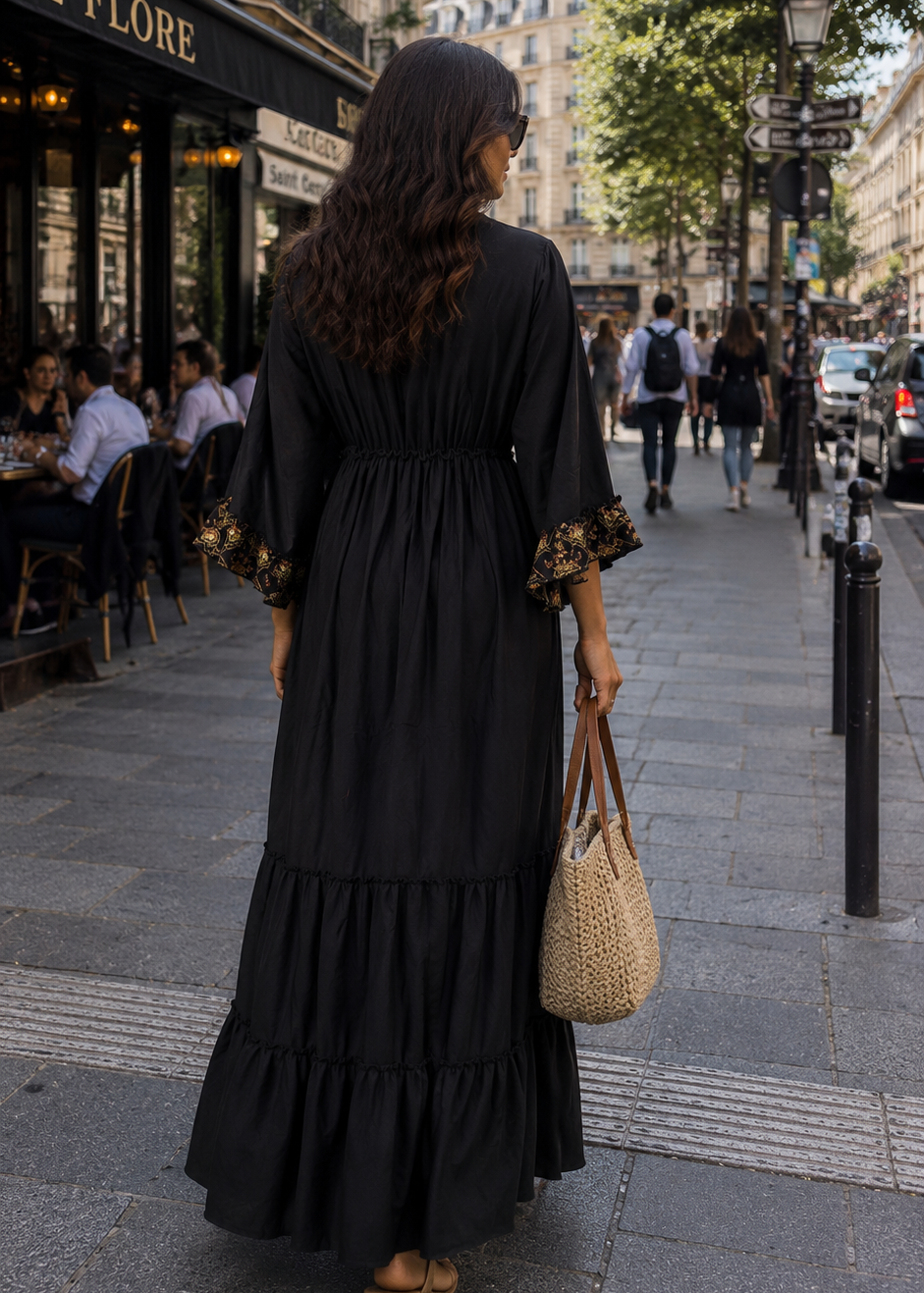 Noir Royale kaftan Embroidered Maxi Dress ✨