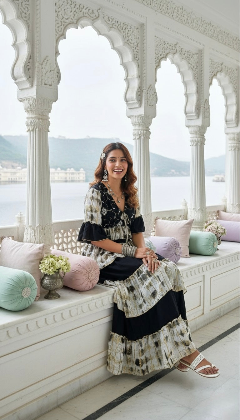 Hand Embroidery Featured Frill on the Way Co-ord Set