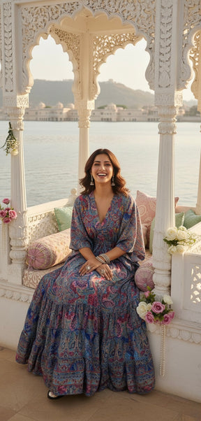 Sky Light Kaftan Maxi Dress