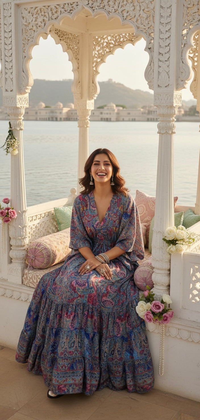 Sky Light Kaftan Maxi Dress