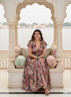 Tied-up Wanderlust Maxi Dress - Blush Bohemian