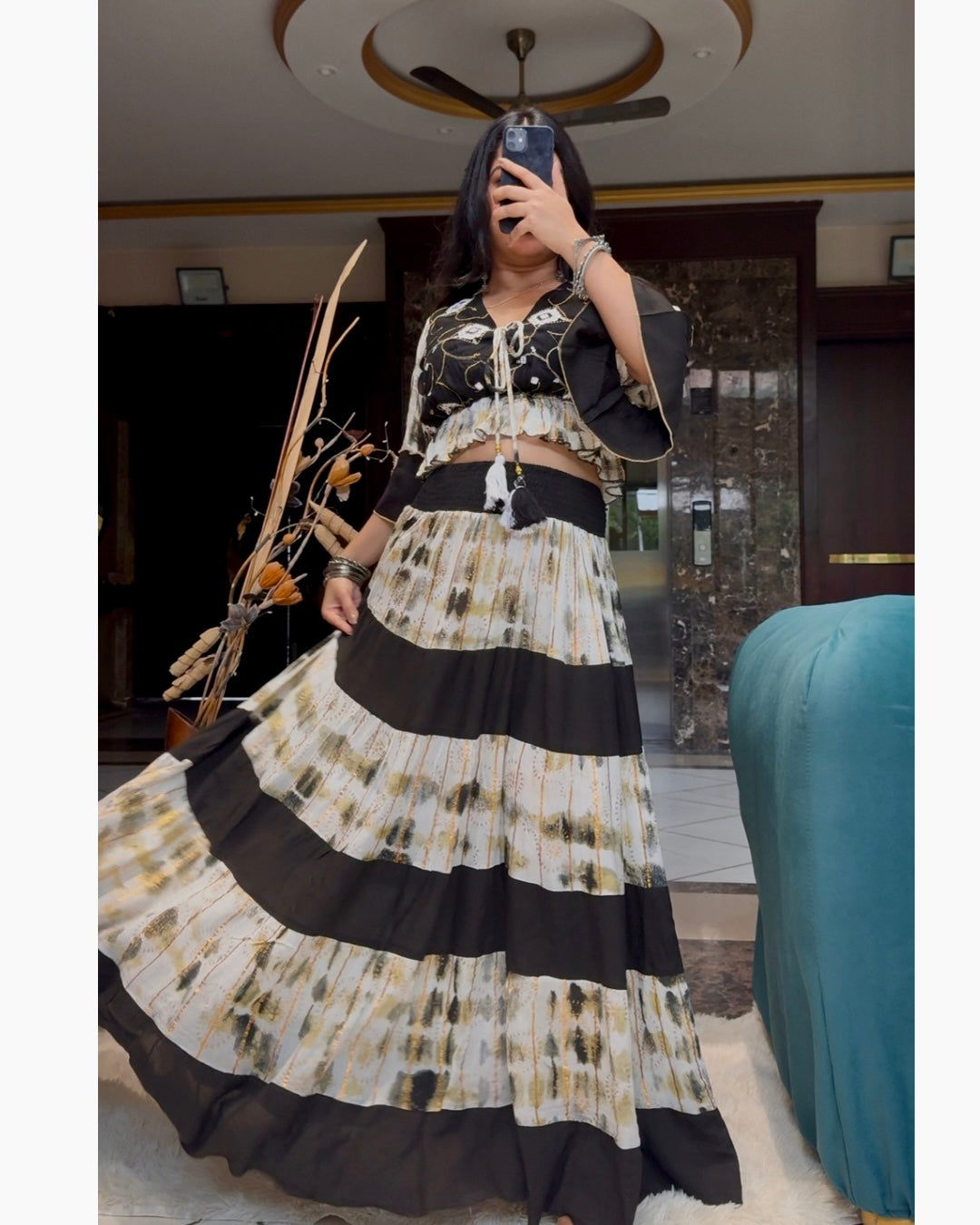 Hand Embroidery Featured Frill on the Way Co-ord Set