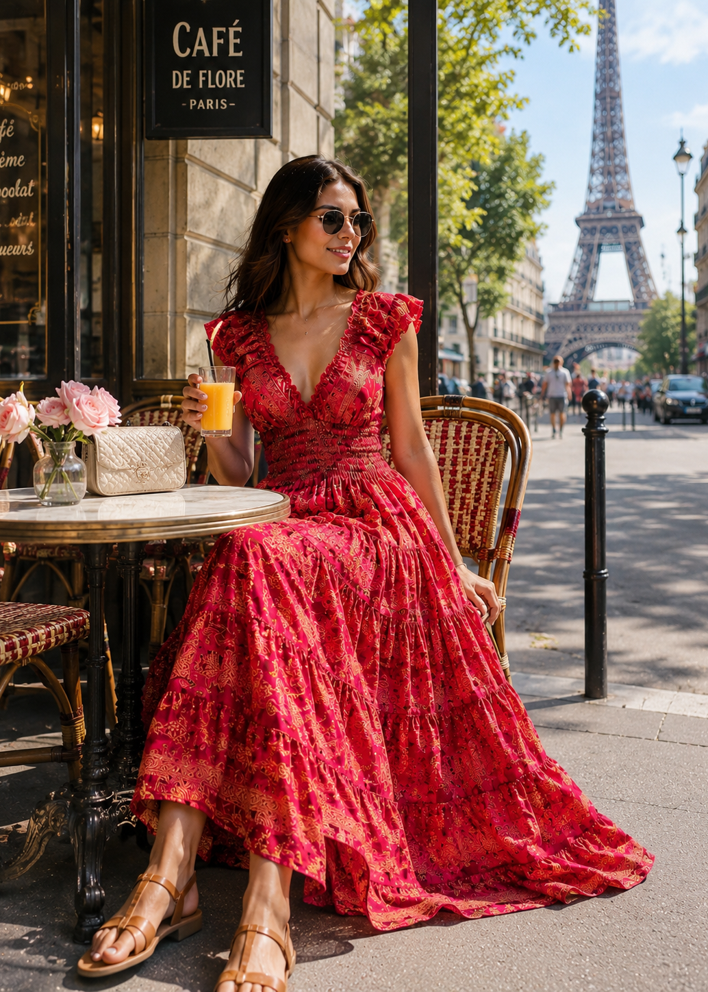 🌹Classic Charm Boho Printed Maxi Dress - Rose Étoile