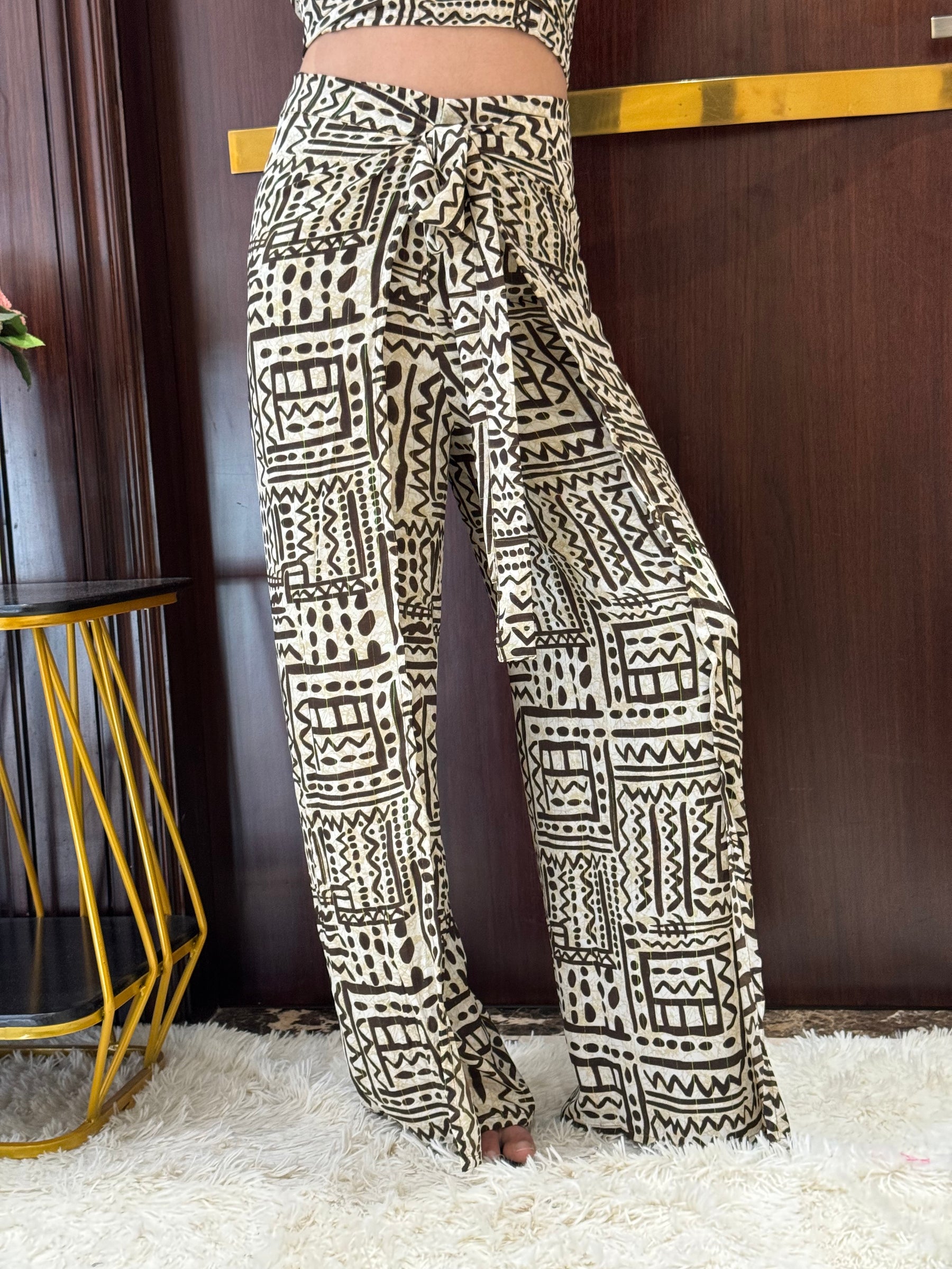 Boho Printed Wrap Trouser - Cocoa Creation