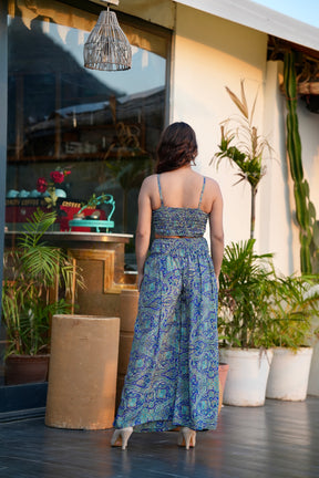 Boho Printed  Kimono Three Piece Set - Minty Fresh