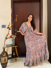 Balloon Pattern Boho Printed Maxi Dress in Pink