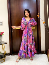 Balloon Pattern Boho Printed Maxi Dress - Enchanting Twilight Fusion