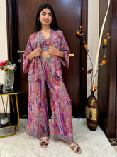 Boho Printed Bell Sleeves Kimono Coordinate Set - Pink Rose SmisingBee