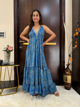 SmisingBee Tie Back Backless Maxi Dress - Turquoise Twilight