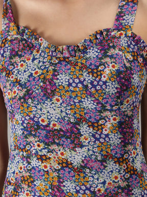 SmisingBee Floral Print Midi Dress