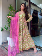 Green & Pink Alia Cut Suit Set